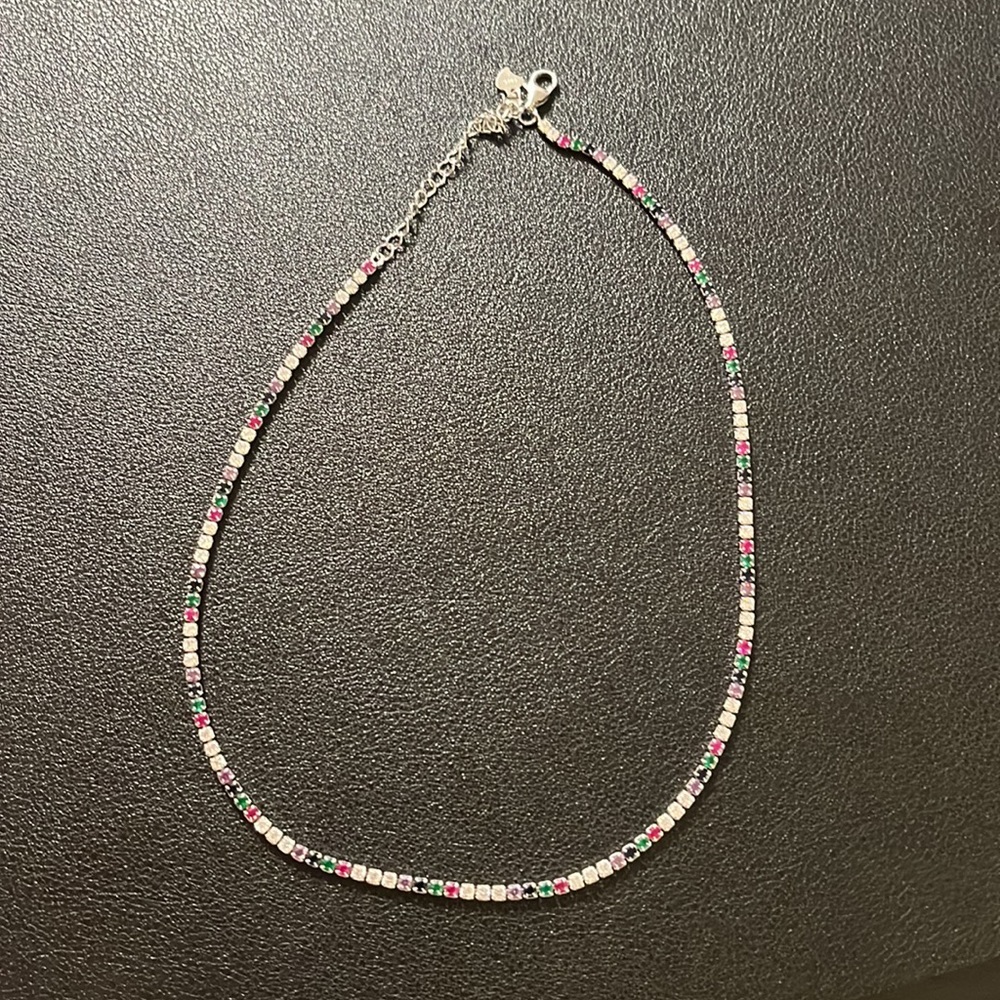 Intermix - rainbow tennis necklace
